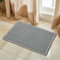 SUBRTEX Waffle Braided Bath Mat, 16" x 24" Soft Waffle Bath Rugs, Absorbent Non Slip Bathrooom Mats, Machine Washable Area Rug for Bathroom, Quick Dry, Gray