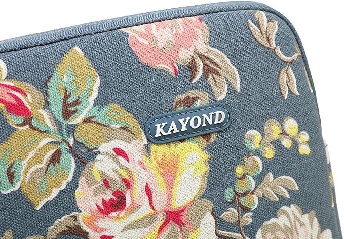kayond Water-Resistant Canvas 15.6 Inch Laptop Sleeve-Blue Water Hyacinth