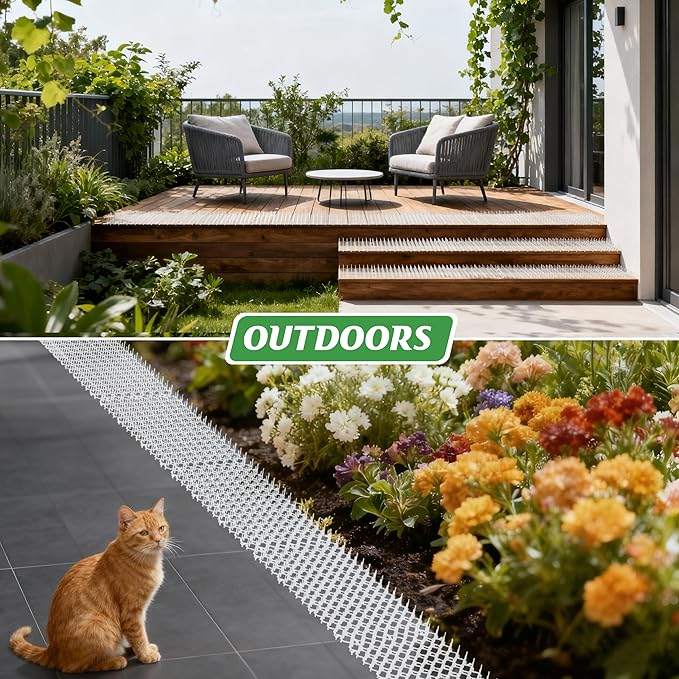 OCEANPAX Clear Scat Mats for Cats 16 x 13 Inch, 12 Pack Transparent Cat Spike Mat with 1 Inch Spikes, Indoor Outdoor Cat Deterrent Mats to Keep Cats Off Couch, Bed, Counter & Garden