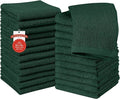 RIVERSIDE 24 Pack Washcloths Set - 100% Cotton [12x12 Inches] - 500 GSM, Soft, Quick-Dry & Highly Absorbent Face Towels - Perfect for Bathroom, Gym, Hotel, Spa & Travel - Hunter Green