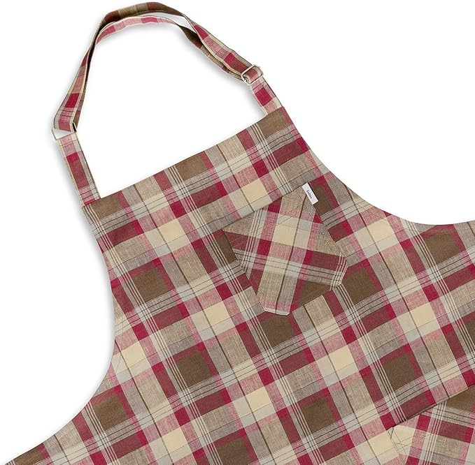 Solino Home Linen Bib Apron for Men & Women - 33 x 30 Inch Kitchen Apron with Front Pockets - Handcrafted from European Flax