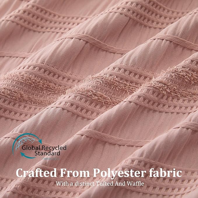Siiluminisoy Pink Shower Curtain Farmhouse Shower Curtain for Bathroom Rustic Striped Fabric Shower Curtains 72 x 78