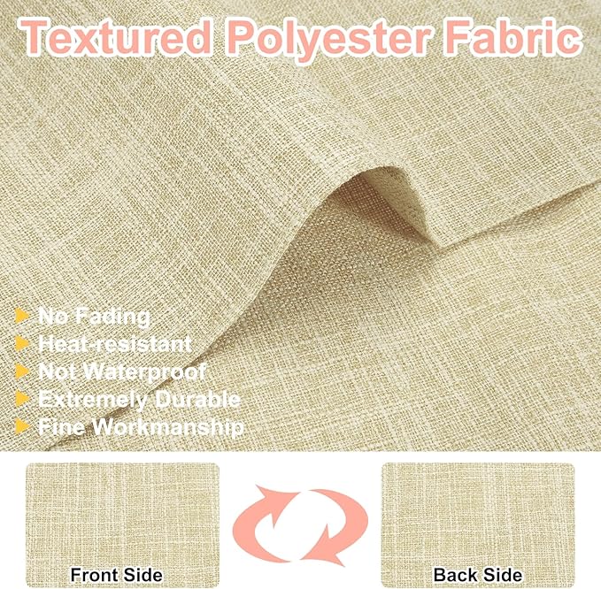 HARFINGTON 6pcs Linen Fabric Placemats 12" x 18" Polyester Rectangle Place Mats Machine Washable Heat Resistant Kitchen Table Mats for Outdoor Indoor Party Family Holiday, Yellow