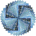 HANPATQUI 50PCS 5 x 5 inch Blue Printed 100% Cotton Fat Quarters Fabric for Sewing and Quilting Bundles Precut Fabric Square for DIY Craft Patchwork