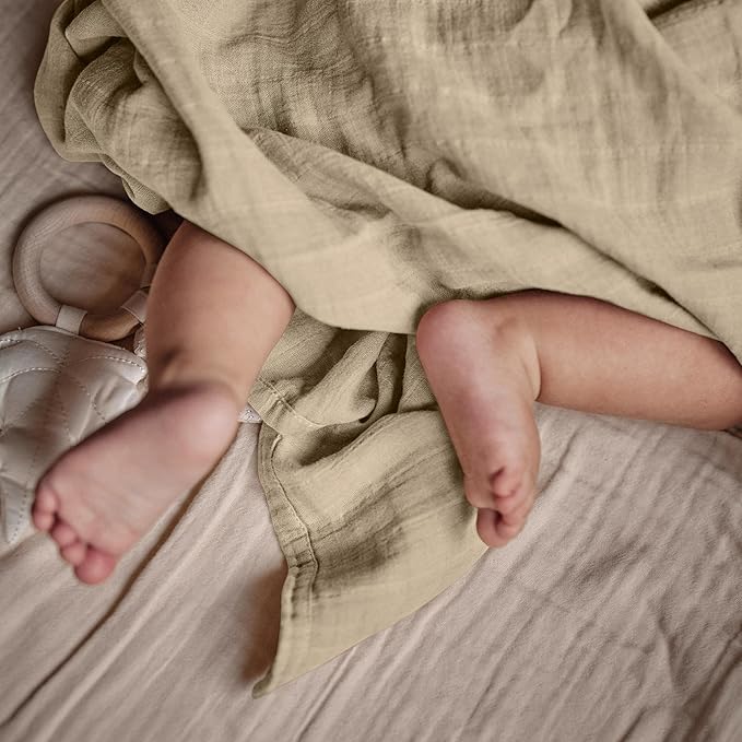 Huxie Swaddle - 100% Organic Cotton - Muslin Swaddle Blankets for Newborn, 47" x 47" 2-Pack (Fog/Blush)
