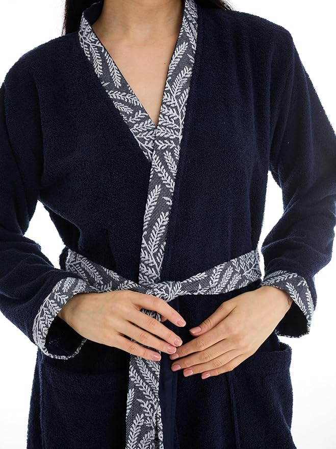 Seritaine Robes for Women, 100% Turkish Cotton Womens Robe, Luxury, Terry Cloth Long Spa Bathrobe