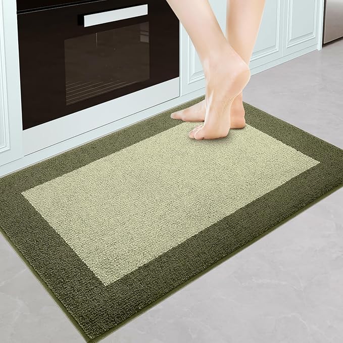 DOMUSTEX Machine Washable Throw Rug 24" x 36", Non Slip Kitchen Mat for Floor, Absorbent Entryway Rug for Kitchen, Bathroom, Door