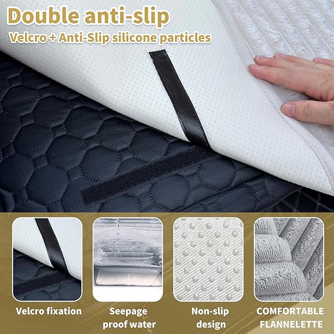 HMOCK Backseat Dog Bed for Car Back Seat, Dog Mat for Car Backseat Pet Bed Mat, Non-Slip Travel Pet Mat, Fit for Backseat Extenders and Trucks Suvs (Grey, 27.5x55 Inch)