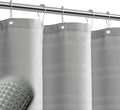 TURKIO Grey Shower Curtain Waffle Weave Shower Curtain Gray Striped Fabric Shower Curtains for Bathroom (72Wx72H, Gray)