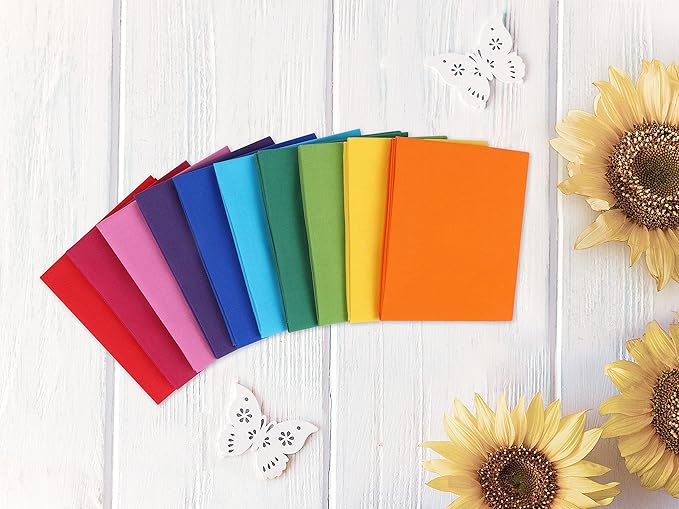 Craftido -25 Options- 100% Cotton Quilting Fabric Bundles 10pcs Fat Quarters 18”x21”-Medium Weight 5.2 oz- Soft Cotton for Quilting, Sewing Project, Patchwork, DIY Crafts – Rainbow Colors