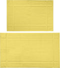 Ample Decor Bath Mats 100% Cotton 24 X 17 & 34 X 20 Inches, Oeko Tex Certified 1350 GSM Solid Construction Thick & Plush, Super Absorbent for Bathroom Floor, Shower – Yellow