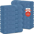 RIVERSIDE 12 Pack Premium 100% Cotton Face Wash Cloths, 12 x 12 Inches, Soft & Absorbent Face Towels for Bathroom Wash Clothes, 550 GSM Luxury WashCloths for Showering, Body, Spa & Gym, Electric Blue