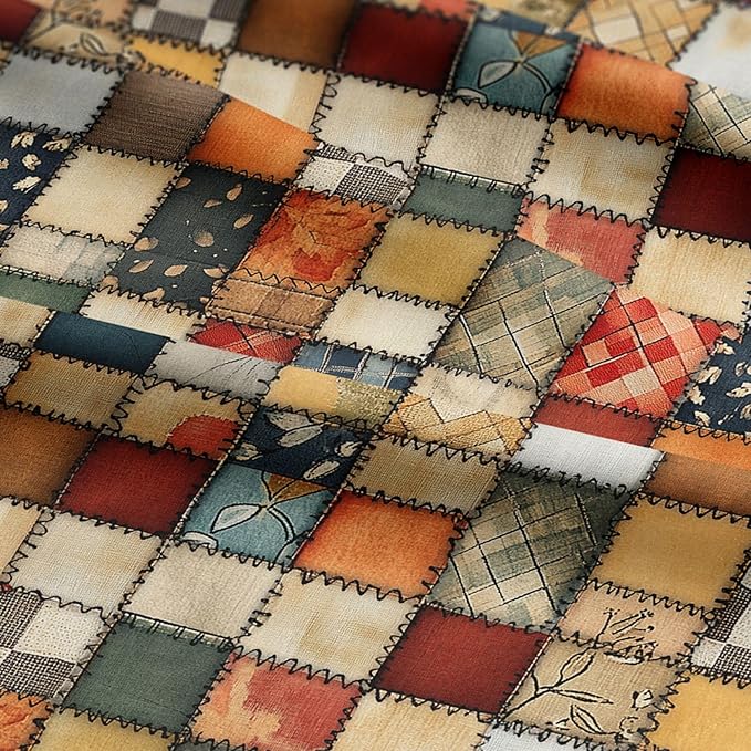 Vintage Patchwork Quilting Fabric Panel – 100% Cotton, 140 GSM, Pre-Cut 61 x 36.6 Inches – Premium Sewing Fabric for Quilts, Pillows, Bags, Baby Items & Crafts – Made in Turkey