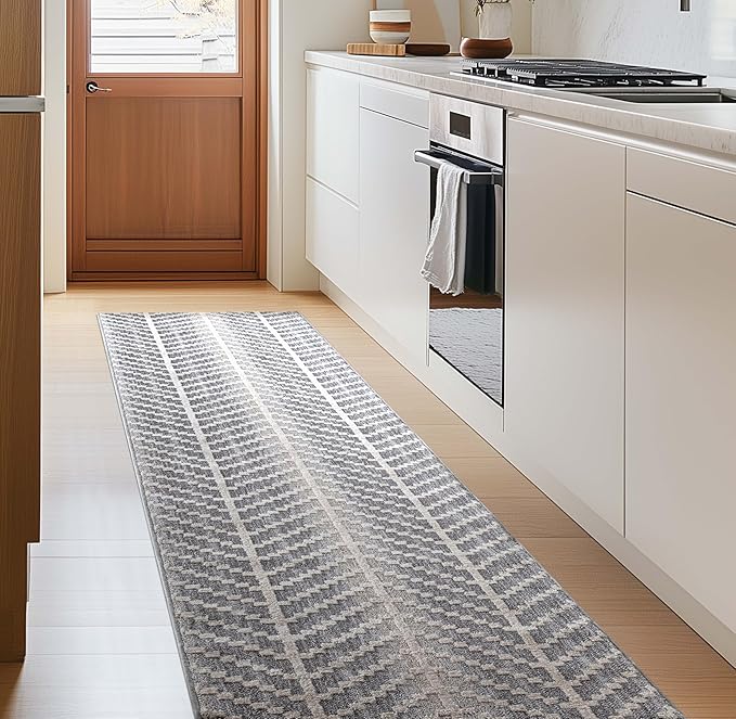 Well Woven Custom Size Hallway & Stair Runner- Harlow Rhodes Grey 31 Inches Wide x 20 Feet Long Runner (31" x 20') Runner Rug - Contemporary Design, Ultra-Soft, Easy-Clean