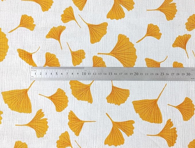 Linen Rayon Blend Fabric by The Linen Lab – Lightweight, Soft, Pre-Washed Material for Sewing, Clothing, Crafts & DIY (1 Yard pre Cut, Yellow Ginkgo with Subtle Wrinkle Effect)
