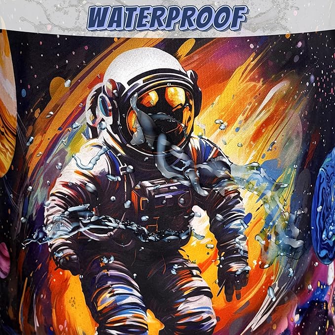 Funny Astronaut Laundry Hamper Oxford Cloth Colorful Universe Planet Laundry Basket With Handle Portable Clothes Storage Basket Foldable Laundry Bag 18.9"x16.5" For Laundry Room/Bedroom/Bathrooms