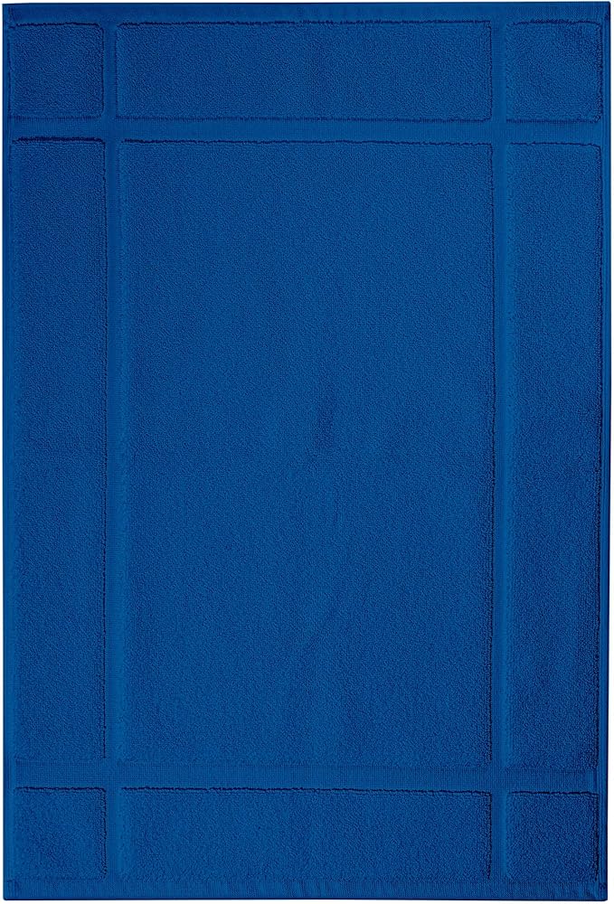 Ample Decor Cotton Bath Mats 24 X 17 Inches, 1350 GSM Oeko Tex Certified Solid Construction Thick & Plush, for Bathroom Floor, Shower - Navy