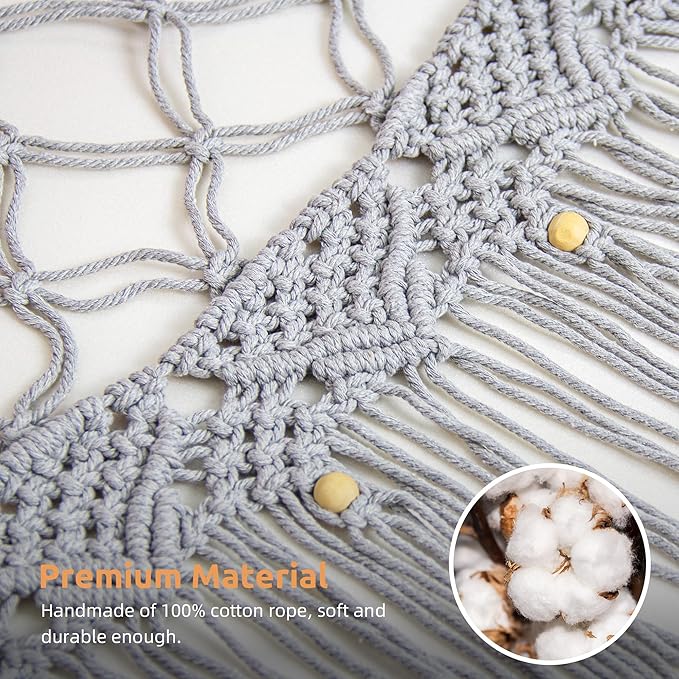 Large Stuffed Animal Hammock, Stuffed Animal Storage Toy Hammock Net for Stuffed Animals Corner, Plushie Net Hammock Toy Organizer for Boho Playroom Baby Nursery Decor