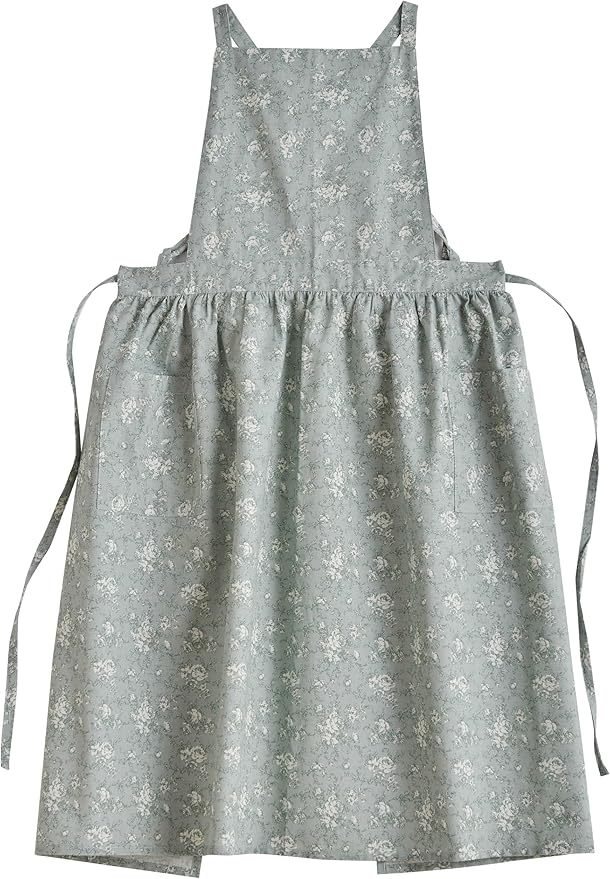 Japanese apron Women-Cross Back Apron for Women with Pockets, Pinafore Aprons, Womens Cotton Linen Apron
