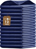 Native Fab Waffle Dishcloths 12 Pack - 100% Cotton, Ultra Absorbent Dish Cloths for Kitchen Cleaning, Drying, and Cooking - Soft and Durable Towels for Everyday Use, 12x12 inch - Ink Blue