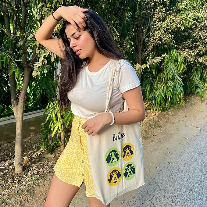 Ecoright Tote Bag for Women with Zipper, Small Tote Bag, Canvas Bag, Reusable Cotton Bag for Beach, Grocery, School & Work