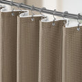 Vipfree 3 in 1 Shower Curtain Set, Waffle Shower Curtain and Liner Set with 12 Double Sided Shower Curtain Hooks, 258GSM Luxury Weighted Cloth Shower Curtains for Bathroom, 72 W x 72 H, Beige
