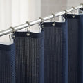 Lameirose Shower Curtain and Liner Set, 3 in 1 Waffle Shower Curtain Set with 12 Double Sided Shower Curtain Hooks, Fabric Shower Curtains for Bathroom, Navy Blue, 72 x 72