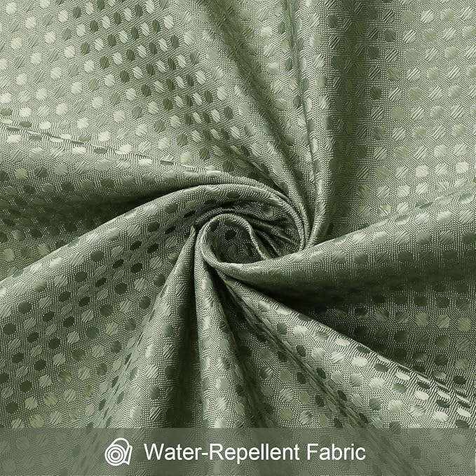Craidlela 3 in 1 Extra Long Shower Curtain Set-72 W x 84 H, Sage Green Waffle and PEVA Liner Set with 12 Stainless Steel Hooks, Waterproof Fabric for Bathroom