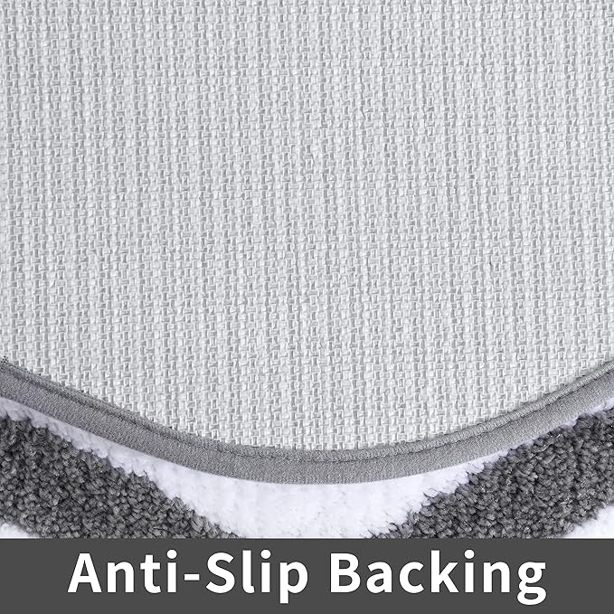 COSY HOMEER Extra Thick Bath Rugs - Anti-Slip Bath Linen Sets Mats Soft Plush 100% Strong Mirco Polyester Mat Living Room Bathroom Floor Water Absorbent(Grey,24x36 - Inches)