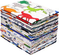 Hanjunzhao 21Pcs Cartoon Dinosaur Fabric Fat Quarters Bundles 18 x 22 Inch, Animal Print Dinosaurs Cotton Quilting Fabric Squares for Quilting, Sewing, Baby Boy Blanket, Quilts, Home Decor, and Crafts