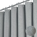 BTTN Extra Long Grey Fabric Shower Curtain, W72xH84 Linen Textured Heavy Duty Cloth Shower Curtain Set with Hooks, Waterproof Neutral Weighted Luxury Decorative Shower Curtains for Bathroom(Gray)
