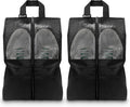 HANOZI Shoe Bags For Travel, Used As For Storage or Shoe Travel Bag, Space Saving When Travelling With This Travel Shoe Bags For Packing, Featuring Waterproof Nylon Sneaker Bag. (Black, 2 Pack, Large)