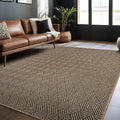 Easy Jute Rugs 4x6 Herringbone Natural Color Living Room Indoor Outdoor Area Rug for Patio and Kitchen Rug High Traffic Washable Easy to Clean Solid Boho Woven Design Carpet (4 x 6)