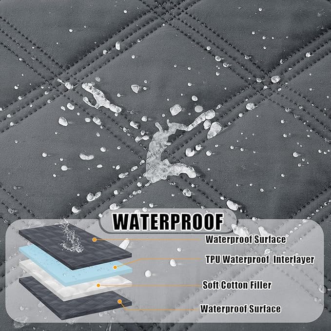 Smiry Waterproof Dog Bed Cover Blanket 52x82, Soft Reversible Pet Blanket, Washable Leakproof Cats Dogs Couch Cover for Sofa, Couch, Furniture, Lattice, Dark Grey/Dark Grey