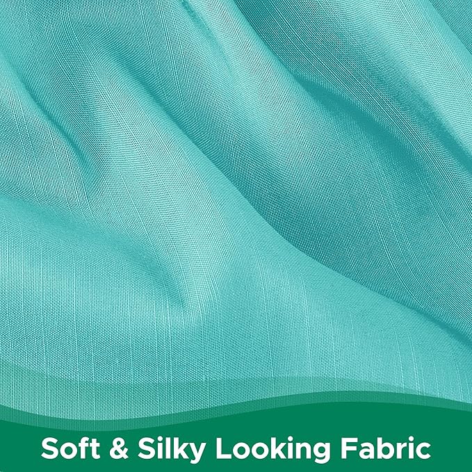 Biscaynebay Wrap Around Bed Skirts for King & Cal King Beds 17" Long Drop, Aqua Adjustable Elastic Dust Ruffles Easy Fit Wrinkle Resistant Silky Luxurious Fabric Machine Washable