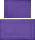 Ample Decor Bath Mats 100% Cotton 24 X 17 & 34 X 20 Inches, Oeko Tex Certified 1350 GSM Solid Construction Thick & Plush, Super Absorbent for Bathroom Floor, Shower – Purple