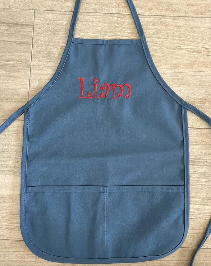 Personalized Kids Apron – Custom Name - Choose From Many Colors