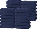 Tens Towels Pack of 24 Washcloths, 12 x 12 Inches, Lighter Weight, Quick to Dry, Super Soft & Absorbent, Gentle Face Towels, Hotel Quality, Perfect for Bathroom, Gym, Spa (Navy, 24 Pack)