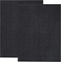 Superior 100% Cotton Bathmat Set, Bath Mats, Bathroom Decor, Shower, Bathtub Essentials, Home Accessories, Small Washable Rug, No Backing, Heavyweight, Nora Collection, Set of 2, 22" x 35", Black