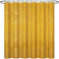 ggaimwf 72x72 Inch Solid Color Shower Curtain for Bathroom Waffle Bath Water Resistant Fabric Curtains Harvest Gold Modern Thick Shower Stall Curtain with Metal Hooks