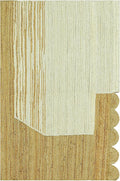 Scalloped Edge Rug, Hand Woven Natural Jute Area Rug, 6x8 Ft Beige & Brown Braided Sisal Kilim Rugs for Living Room, Kitchen, Entryway, Farmhouse