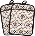 Boho Western Aztec Pot Holders 2 Pack Set, Western Kitchen Decor, Vintage Farmhouse Aztec Southwestern Heat Resistant Oven Hot Pads for Kitchen Countertop Baking Cooking，070 Potholder