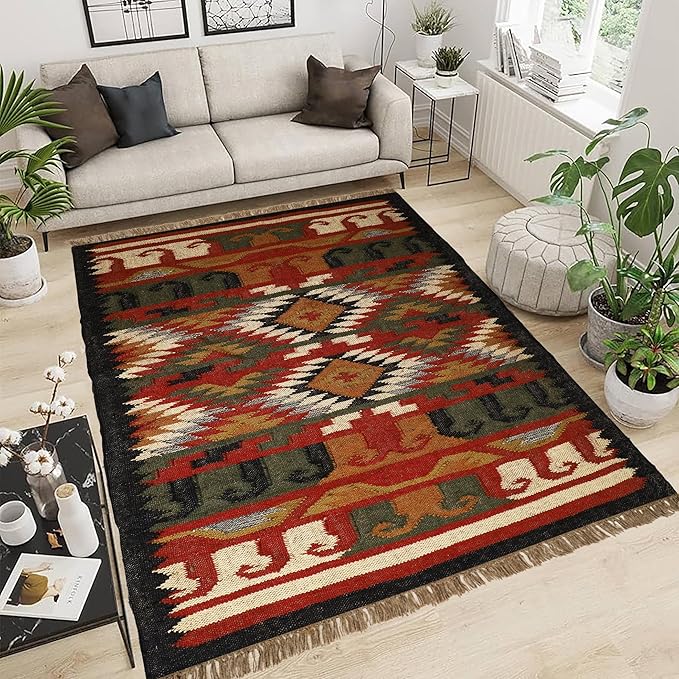 Klim Wool Jute Rug – Handwoven Elegance and Durability (Design 19)