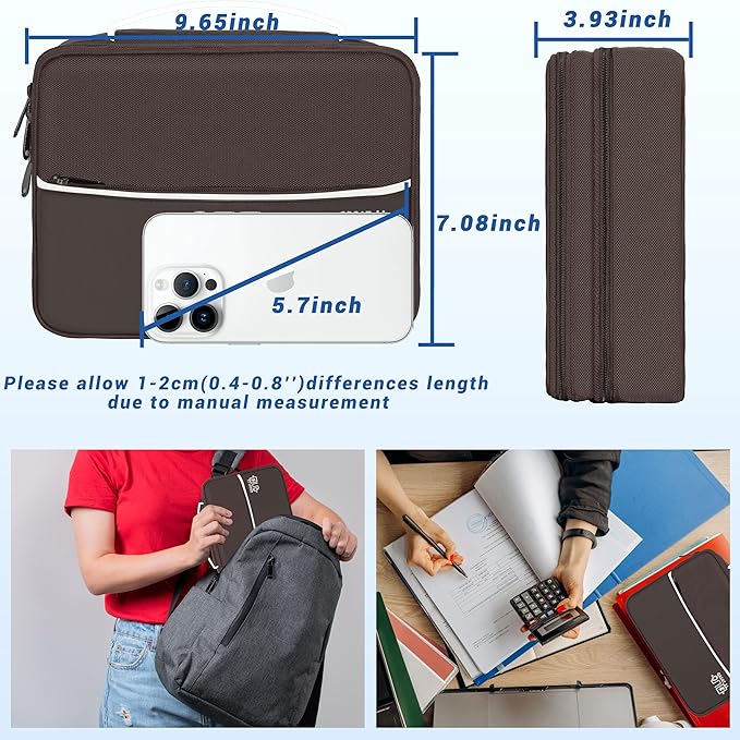 Miavers Electronics Organizer,Travel Cord Organizer Pouch, Portable Cable Organizer Bags, Waterproof Electronic Accessories Storage Case for Cables, Cords, Charger, Phone (Double Layer-Brown)
