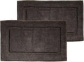mDesign 100% Cotton Bath Mat - Soft Hotel-Style Rectangular Bathroom Floor Rug - Plush, Water Absorbent Cloth Bathmat for Outside Bathtub/Shower, Machine Washable Cotton Bath Rug - 2 Pack - Dark Brown