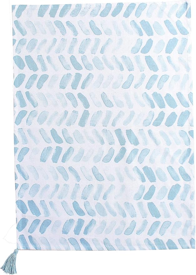 ACCENTHOME Cotton Kitchen Towels Set of 4 - Absorbent Dish Towels Set | Tea Towels | Bar Towels | Mandala Blue Print Kitchen Dish Towels - Multi Purpose Kitchen Linen, Drying Dish Hand Towels 20x28