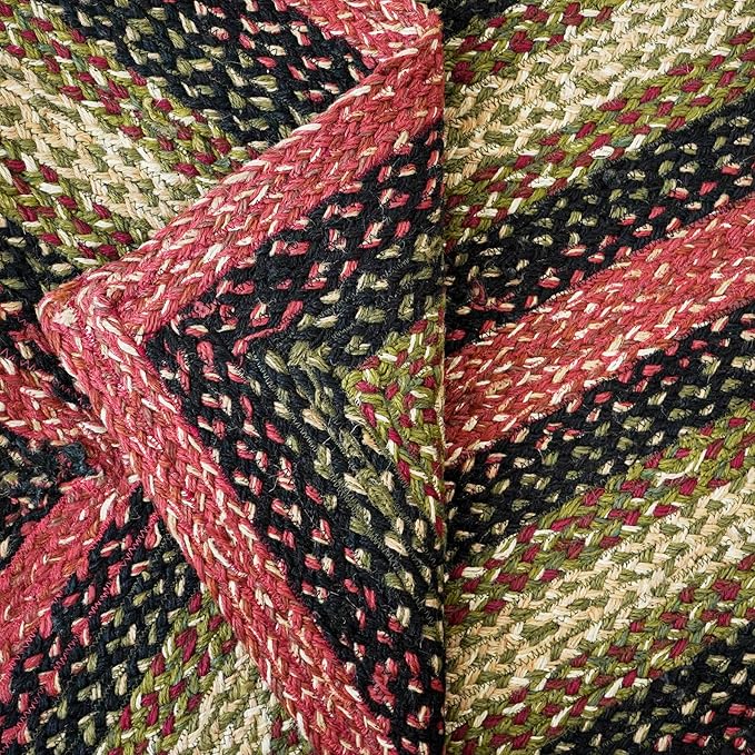 Traditional Jute Braided Rug, Rustic Country Décor for Kitchen, Living Room, Dining Room, Bedroom, Heritage, 2'X3'