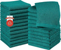 RIVERSIDE 24 Pack Washcloths Set - 100% Cotton [12x12 Inches] - 500 GSM, Soft, Quick-Dry & Highly Absorbent Face Towels - Perfect for Bathroom, Gym, Hotel, Spa & Travel - Teal