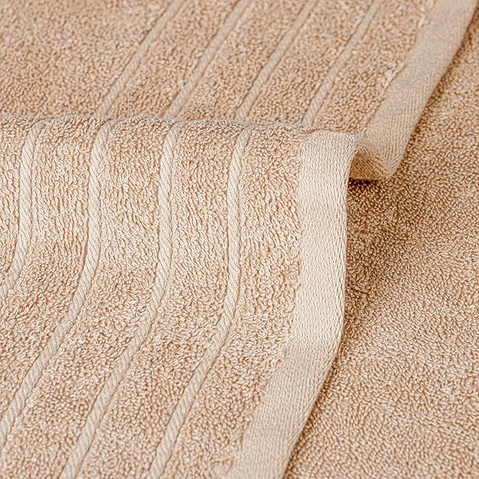 Tens Towels Pack of 2 Extra Large Bath Sheets 35 x 70 Inches, 100% Cotton, Larger & Lighter Weight, Quicker to Dry, Super Soft & Absorbent, Oversized Bath Towels, Beige