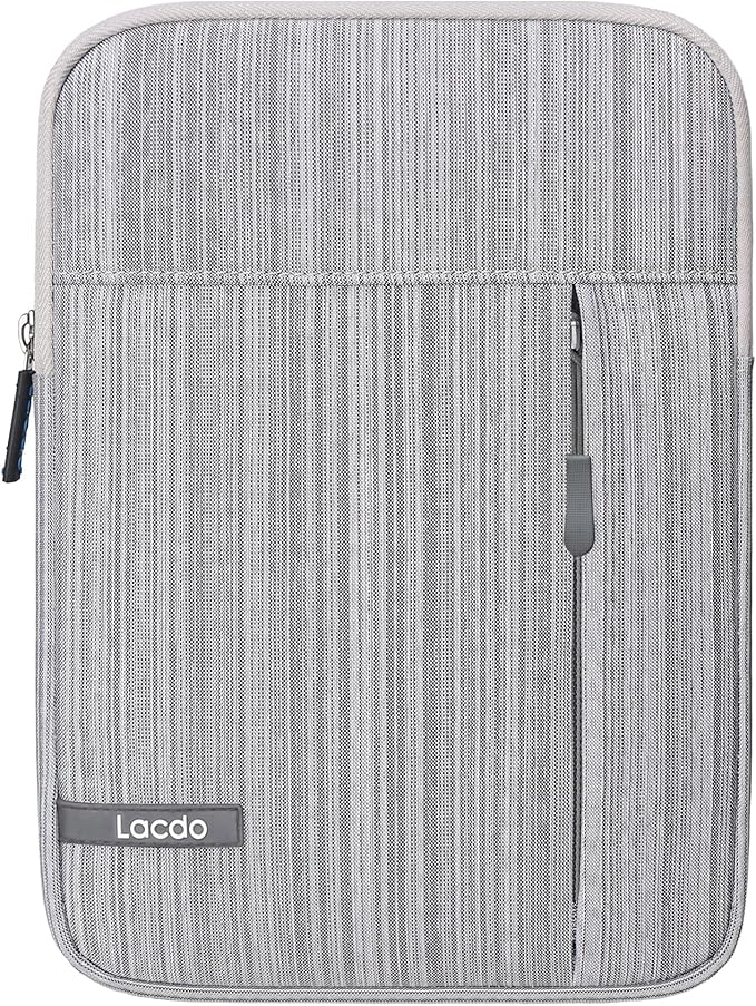 Lacdo Tablet Sleeve Case for 11 inch iPad A16 | 11 inch iPad Pro M5 M4 | 11 Inch ipad Air M3 M2 | 10.9" ipad/ipad Air | 10.2" IPad | 10.5" IPad Pro | Samsung Galaxy Tab A9+ Protective Bag, Dark Gray